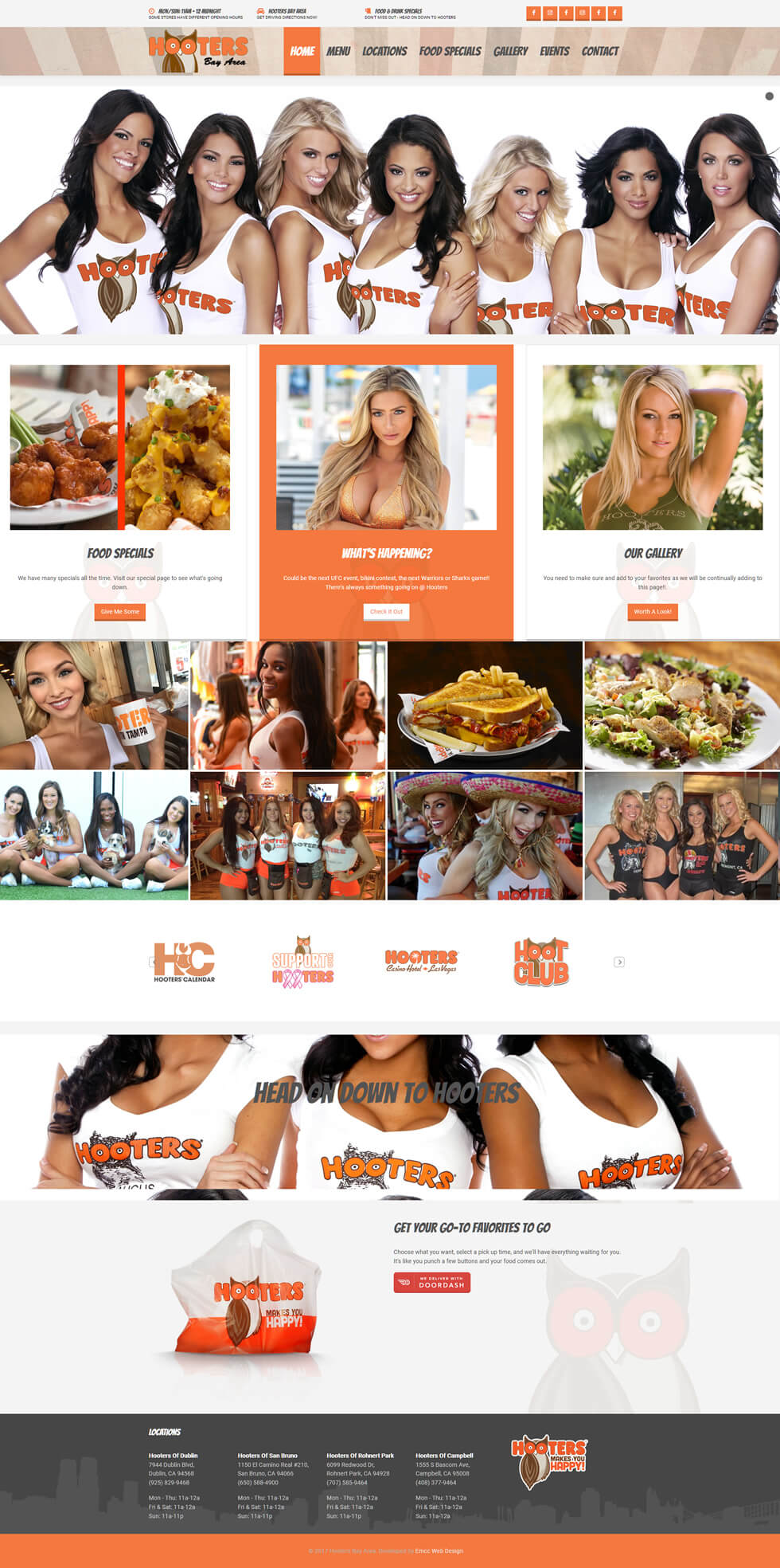 Socal Hooters Website - Designed by EMCC